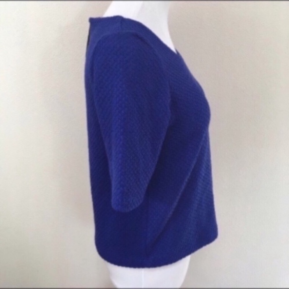 Anthropologie Postmark Classon Blue Textured Zipper Top Women’s Sz Small NEW - Picture 3 of 7